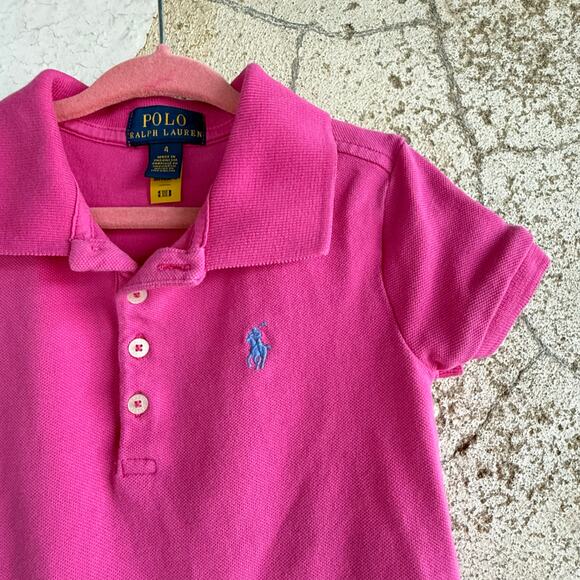 Polo Ralph Lauren Polo Dress Girls 4T Drop Waist Pink Pony Logo Tenniscore Prep - Picture 3 of 6